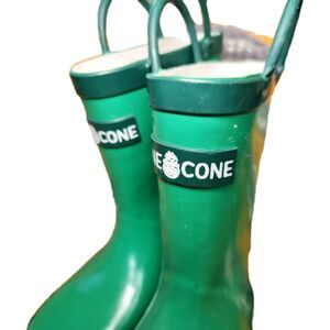Lone Cone Premium Natural Rubber Rain Muck Boots for Kids, Bright Green, Size-12